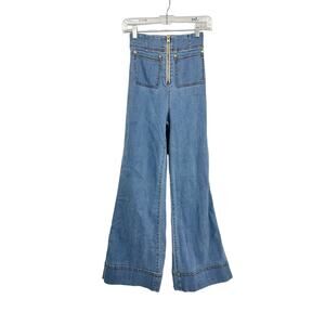 Alice McCall Bluesy Jeans Womens Size 2 Ultra High Waisted Flared Leg Light Wash